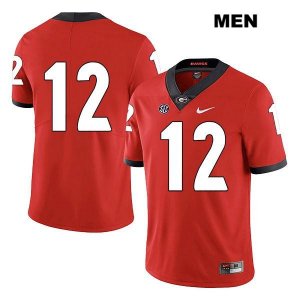 Men's Georgia Bulldogs NCAA #12 Tommy Bush Nike Stitched Red Legend Authentic No Name College Football Jersey EEI7054SO